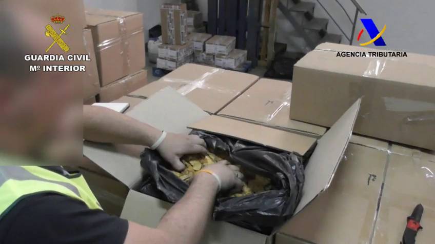 Incautadas en Andalucía 88 toneladas de picadura de tabaco ilegal, el mayor alijo confiscado hasta la fecha en España