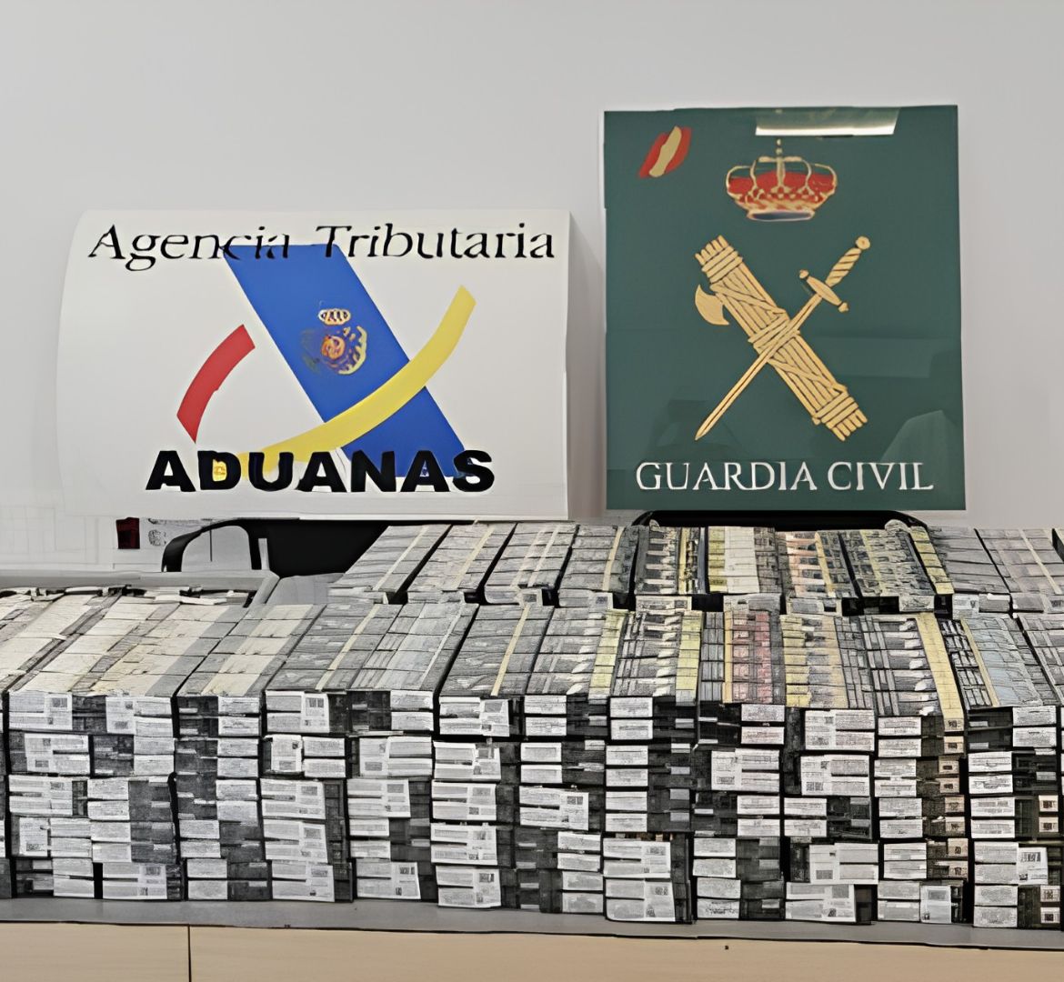 Cuatro operaciones recientes contra el contrabando de tabaco han permitido la incautación de 12.660 cajetillas y 156 kg de picadura